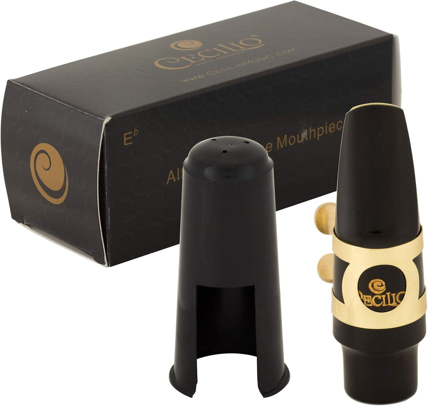 Cecilio 4C Alto ABS Sax Mouthpiece Kit with Ligature, One Reed and Plastic Cap (Like New)