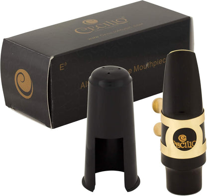 Cecilio 4C Alto ABS Sax Mouthpiece Kit with Ligature, One Reed and Plastic Cap (Like New)