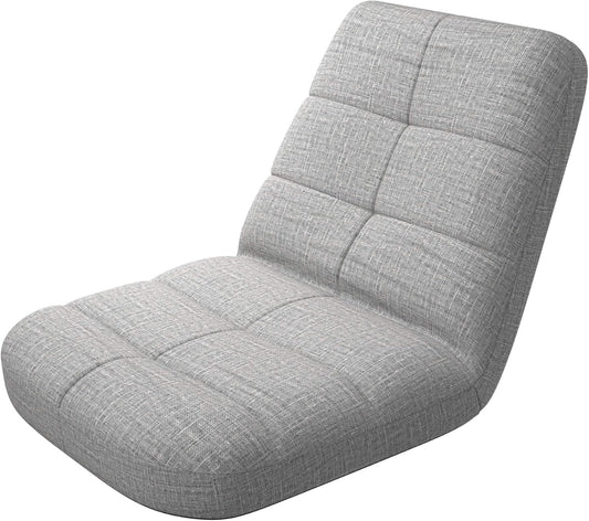 BonVIVO Easy Lounge Adjustable Floor Chair with Padded Folding Seat - Grey- (Used)