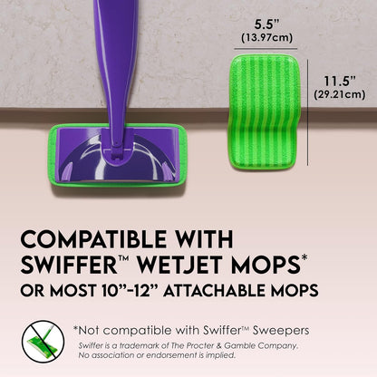 Turbo Microfiber 12" Reusable Machine Washable Floor Mop Swiffer Wet Pad, 2 Pack (New)