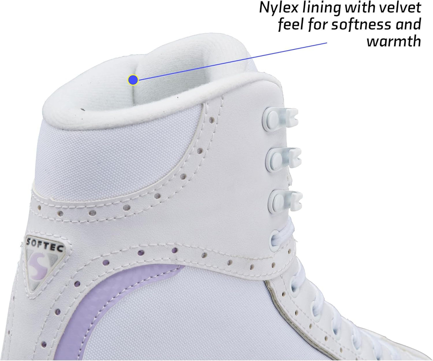 Jackson Ultima Softec Vista Women's/Girls Figure Skates, White - Size Adult 8 (Like New)