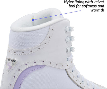 Jackson Ultima Softec Vista Women's/Girls Figure Skates, White - Size Adult 8 (Like New)