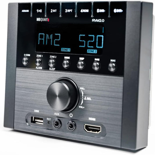 MB Quart RVM2.0 RV Dash Mechless AM/FM Bluetoth Audio Unit w/ Multi-Zone Control (Used)