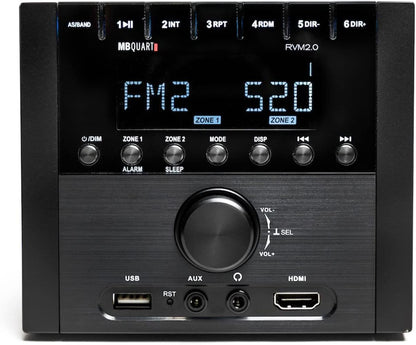 MB Quart RVM2.0 RV Dash Mechless AM/FM Bluetoth Audio Unit w/ Multi-Zone Control (Used)