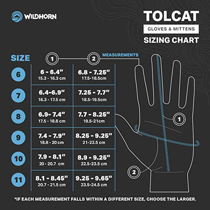 Wildhorn Tolcat Ski Unisex Waterproof Gloves, Touchscreen Compatible - Stealth (Like New)