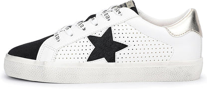 VINTAGE HAVANA Womens Gadol Perforated Casual Sneakers Shoes, Gold & White - 6.5 (Like New, Damaged Retail Box)