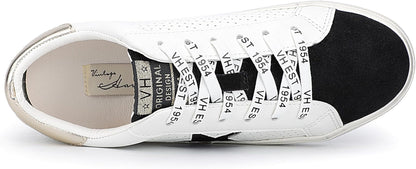 VINTAGE HAVANA Womens Gadol Perforated Casual Sneakers Shoes, Gold & White - 6.5 (Like New)