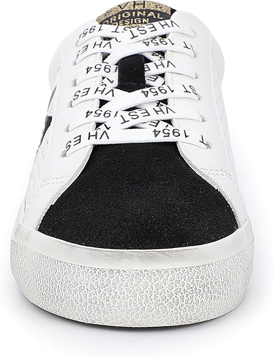 VINTAGE HAVANA Womens Gadol Perforated Casual Sneakers Shoes, Gold & White - 6.5 (Like New)