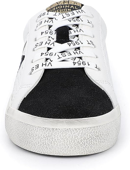 VINTAGE HAVANA Womens Gadol Perforated Casual Sneakers Shoes, Gold & White - 6.5 (Like New)