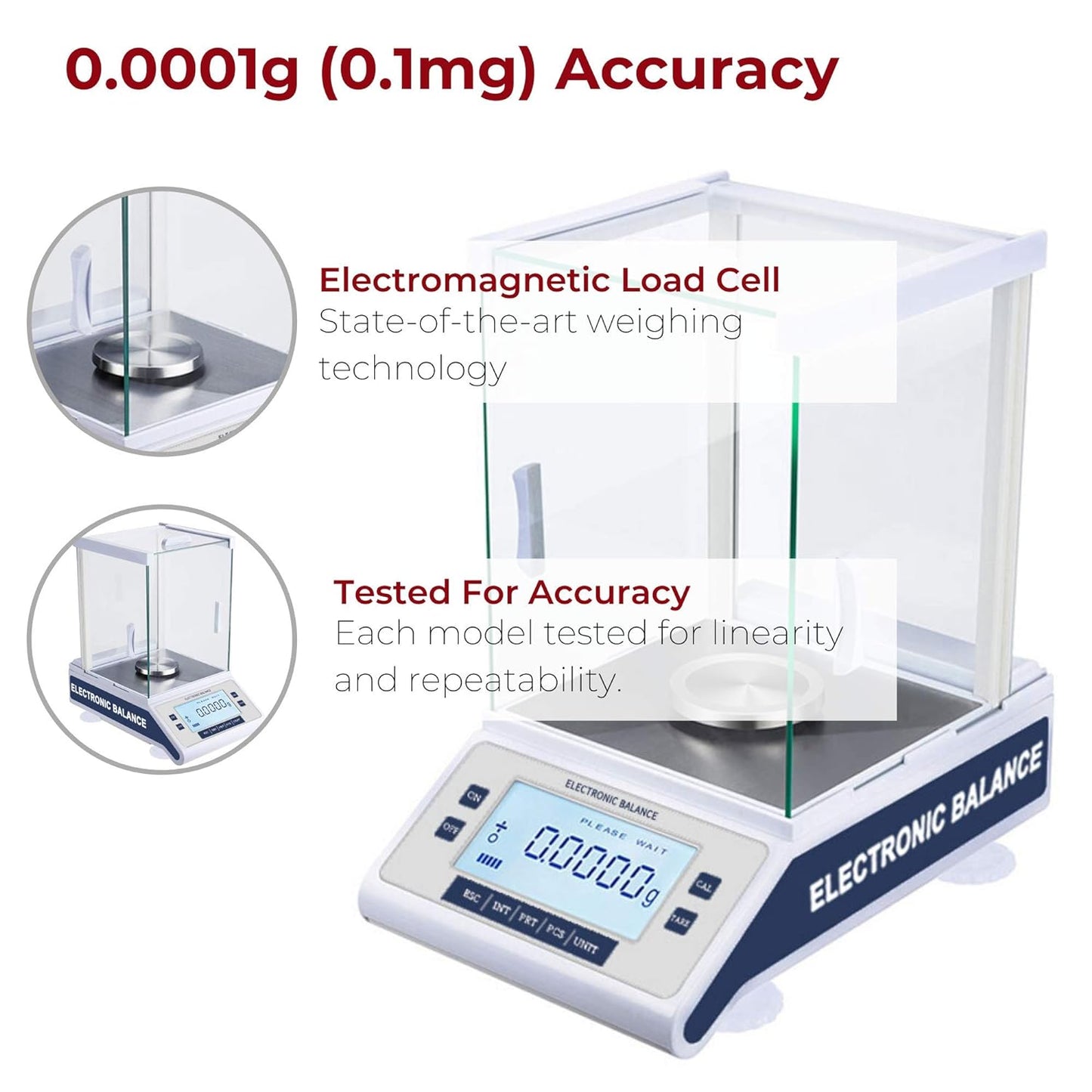 Fristaden Lab Internal Calibration Analytical Balance 210g x 0.1mg, 0.0001 Gram (Like New)