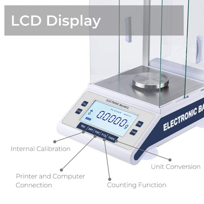 Fristaden Lab Internal Calibration Analytical Balance 210g x 0.1mg, 0.0001 Gram (Like New)