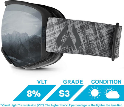 Wildhorn Cristo Ski Snow Goggles US Ski Team Official Supplier- Stealth-JetBlack (New)