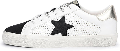 VINTAGE HAVANA Womens Gadol Perforated Casual Sneakers Shoes, Gold & White - 6.5 (Like New, Damaged Retail Box)