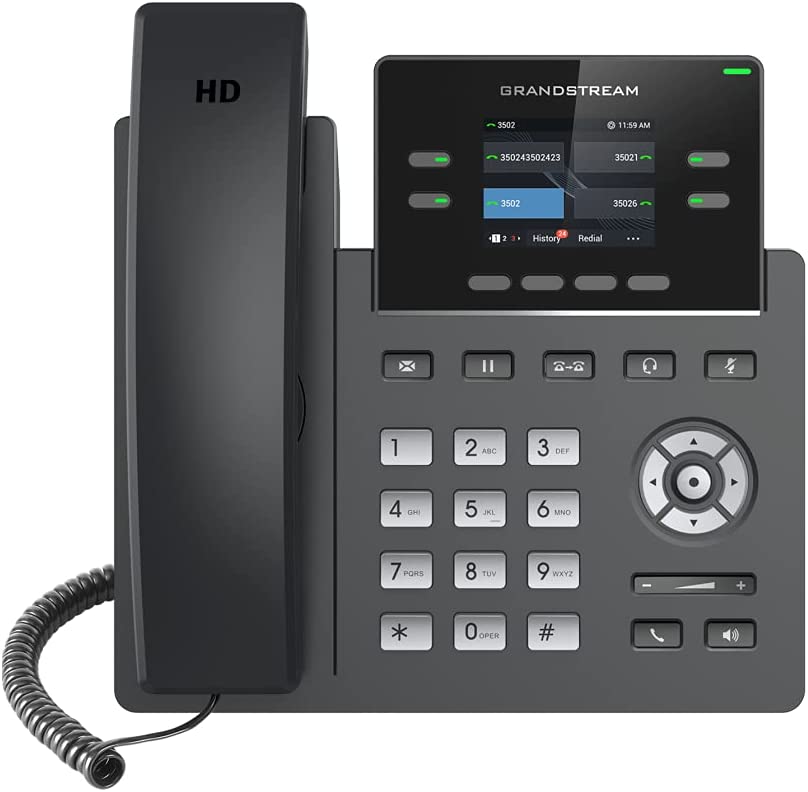 Grandstream GRP2612W IP Phone, 4 Lines, Dual-port 10/100 Ethernet with PoE (Used, No Retail Box)
