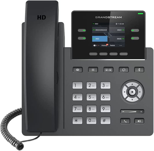 Grandstream GRP2612W IP Phone, 4 Lines, Dual-port 10/100 Ethernet with PoE (Used, No Retail Box)