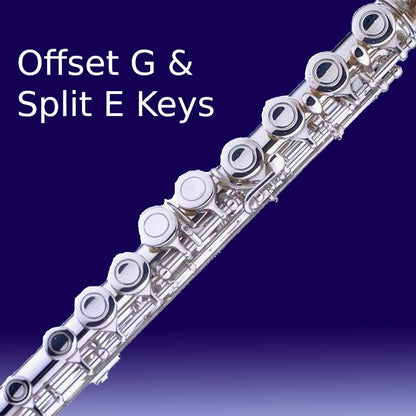Cecilio Metal Open Hole C Flute Instrument for Beginner & Intermediate - Silver- (Like New)