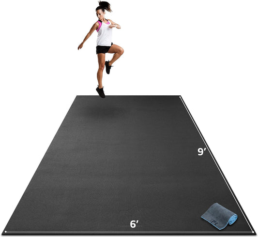 Gorilla Mats Premium Extra Large Exercise & Yoga Mat – 9' x 6' x 1/4" - Black (Used)