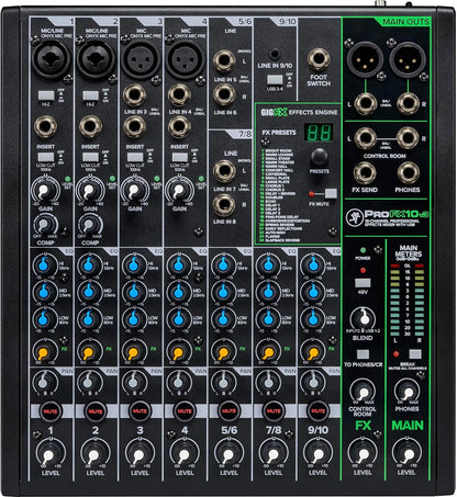 Mackie ProFX10v3 Series 10-Channel Professional Effects Mixer w/USB, Unpowered- (Used)