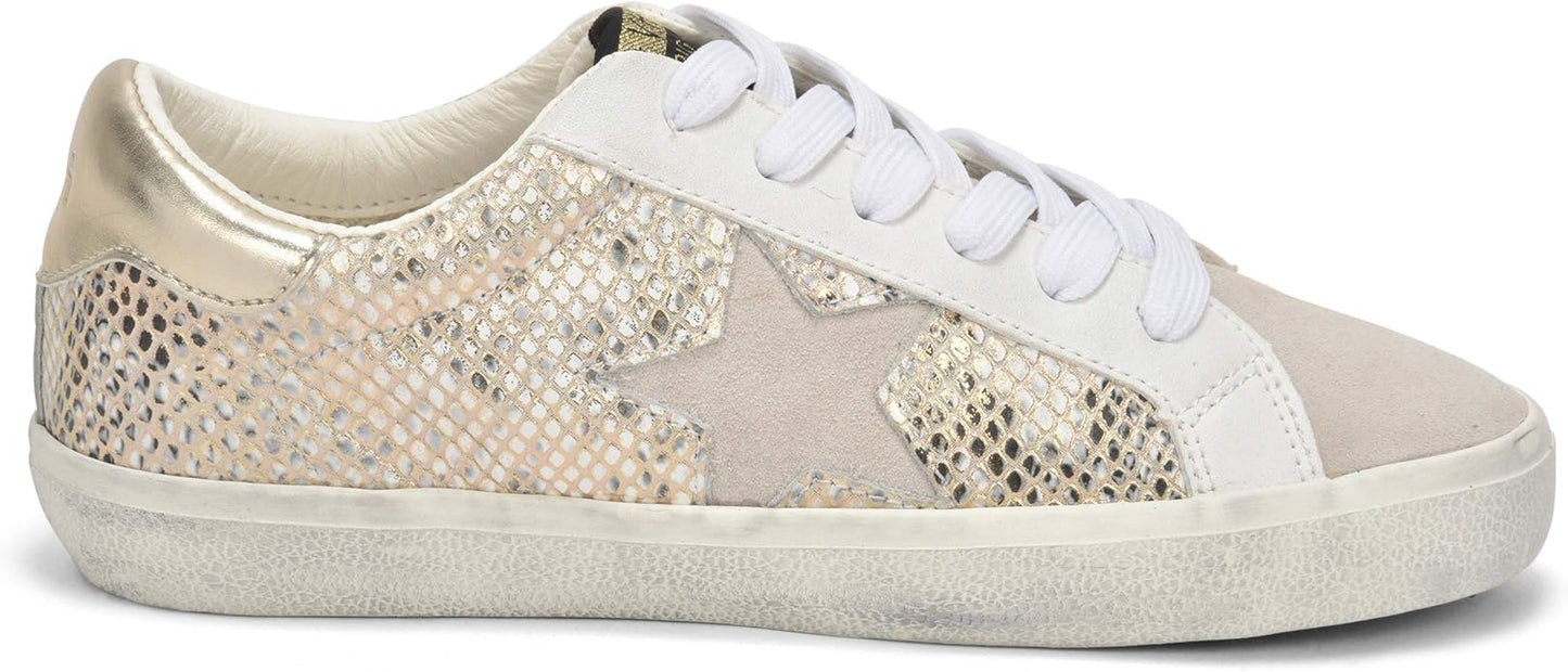 VINTAGE HAVANA Kate Metallic Slip On Casual Sneakers Shoes, Size 6.5, Gold White (Like New)