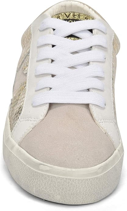 VINTAGE HAVANA Kate Metallic Slip On Casual Sneakers Shoes, Size 6.5, Gold White (Like New)