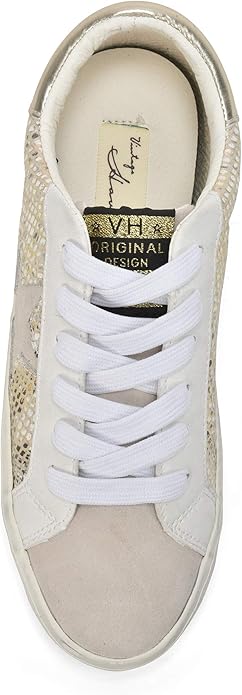 VINTAGE HAVANA Kate Metallic Slip On Casual Sneakers Shoes, Size 6.5, Gold White (Like New)