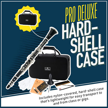 Mendini by Cecilio B Flat Clarinet with 2 Barrels 10 Reeds, Stand, Hard Case (Used)