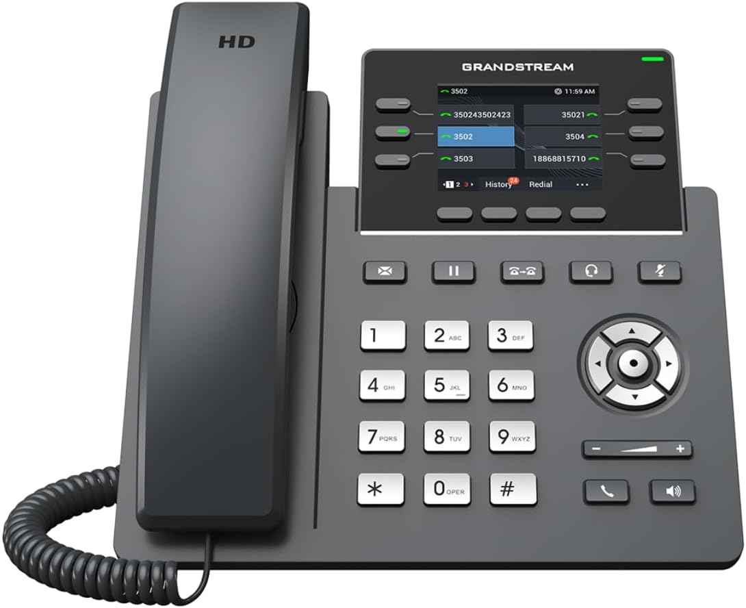 Grandstream GRP2615 4.3" IP Phone, 10 Line keys with Up to 5 SIP Accounts, Black (Used)