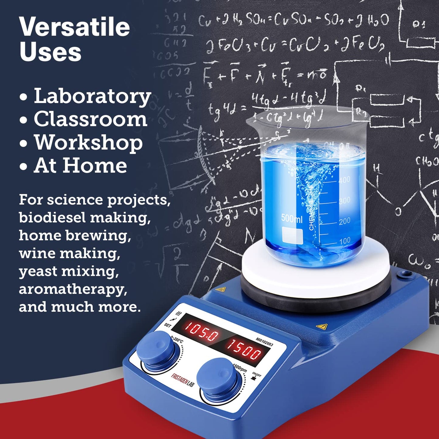 Fristaden Lab 5L Digital Magnetic Stirrer Hot Plate for Chemical Analysis- (Used)