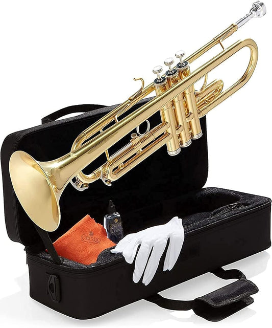 Mendini By Cecilio Bb Trumpet w/Case, Cloth, Oil & Gloves - Gold (Used)