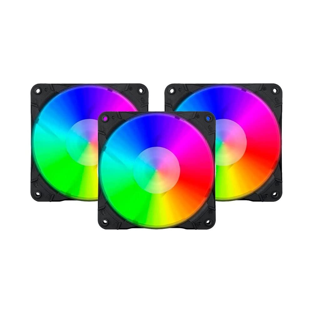 Redragon GC-F007 Silent Fan 120mm High Air Flow with Remote Control, Pack of 3 (Like New)