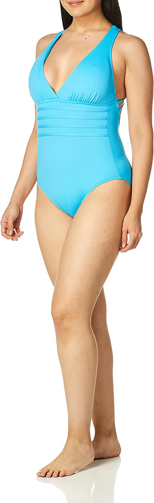 La Blanca Womens Island Goddess Multi Strap Cross Back  Swimsuit, 8 - Poolside (Like New)