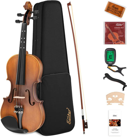 Eastar EVA-3 Beginner 4-String Violin Set with Fingerboard Guide, Hard Case (Used)