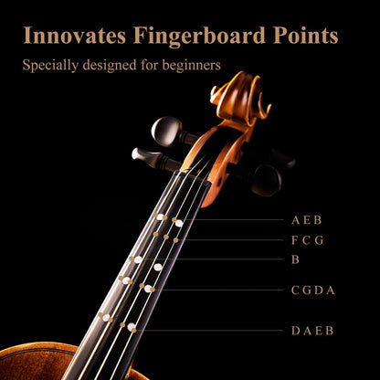 Eastar EVA-3 Beginner 4-String Violin Set with Fingerboard Guide, Hard Case (Used)