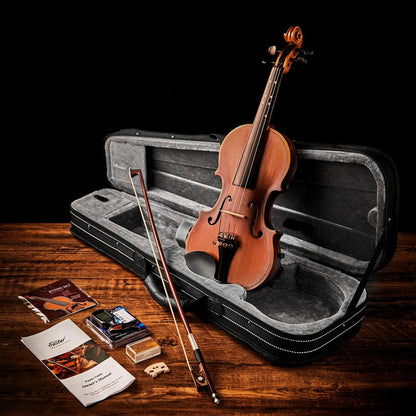 Eastar EVA-3 Beginner 4-String Violin Set with Fingerboard Guide, Hard Case (Used)