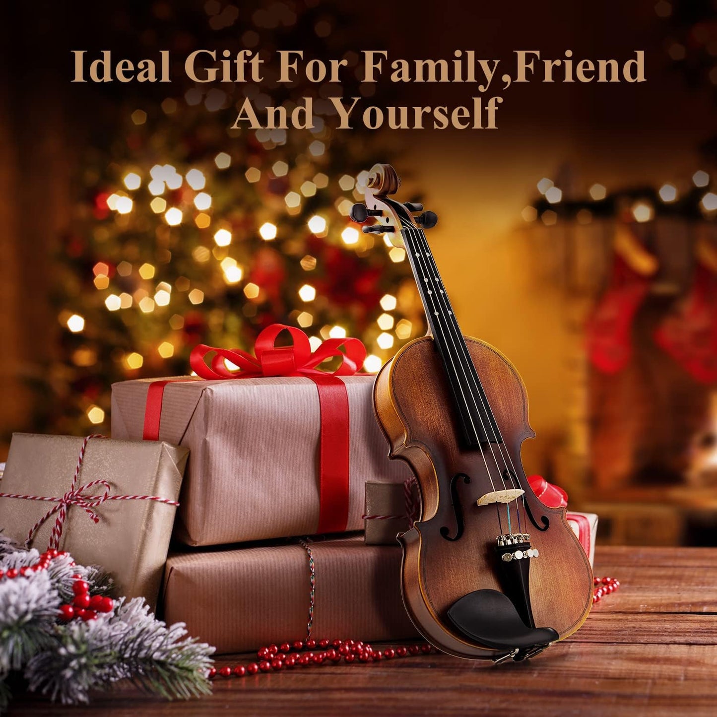 Eastar EVA-3 Beginner 4-String Violin Set with Fingerboard Guide, Hard Case (Used)