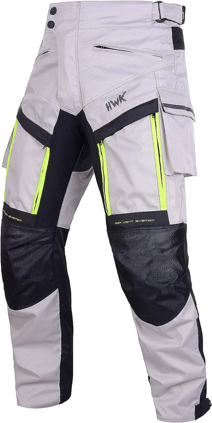 HWK Men Motorcycle, Cargo and Work Pants, Waist30"-32" Inseam30" - Silver- (Like New)