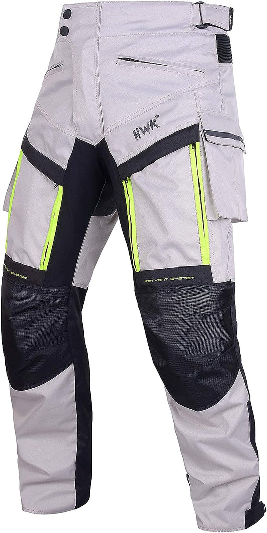 HWK Men Motorcycle, Cargo and Work Pants, Waist30"-32" Inseam30" - Silver- (Like New)