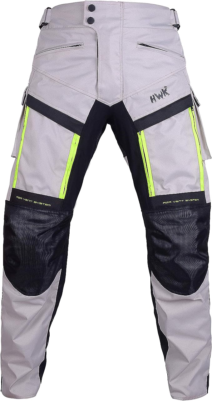HWK Men Motorcycle, Cargo and Work Pants, Waist30"-32" Inseam30" - Silver- (Like New)