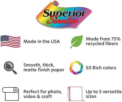 Superior Seamless Photography Backdrop Paper 86"x36' Wrinkle-Free, Arctic White (New, Damaged Retail Box)