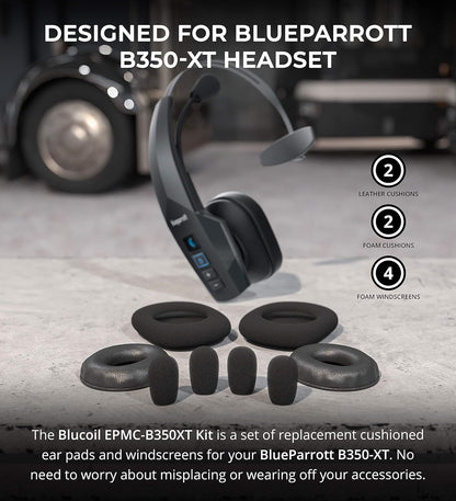 Blucoil EPMC-B350XT Replacement Cushion & Windscreen Kit for Blueparrott B350-XT (New)