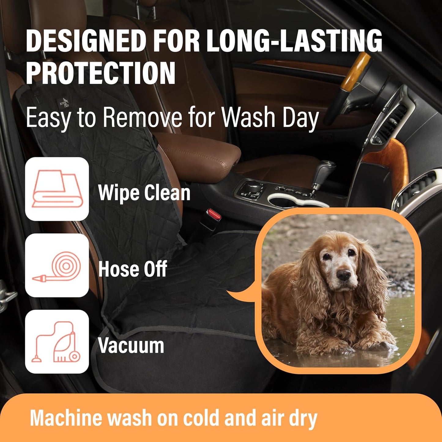Active Pets Waterproof Dog Car Seat Cover for SUV Truck Sedan, High Protection (Used, Damaged Retail Box)