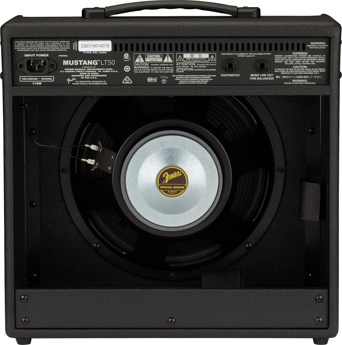 Fender 2311200000 Mustang LT50 50W Guitar Amplifier w/30 Preset Effects - Black (Like New)