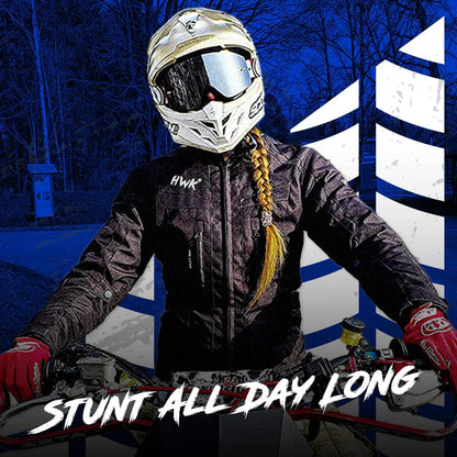 HWK Stella Stunt Motorcycle Jacket with CE Armor for Women, Large - All-Black- (Like New)