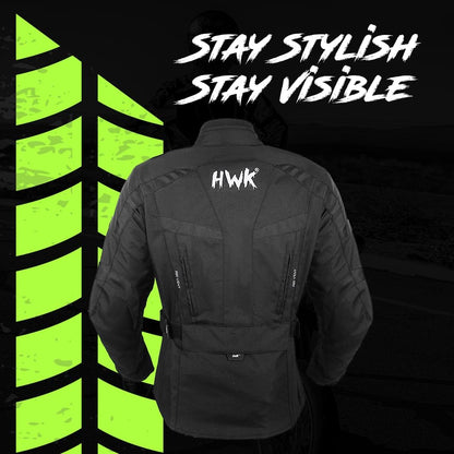 HWK Stella Stunt Motorcycle Jacket with CE Armor for Women, Large - All-Black- (Like New)