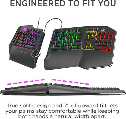 Cloud Nine C989M Ergonomic Mechanical Keyboard - Cherry RGB MX Brown Switches (Used, No Retail Box)