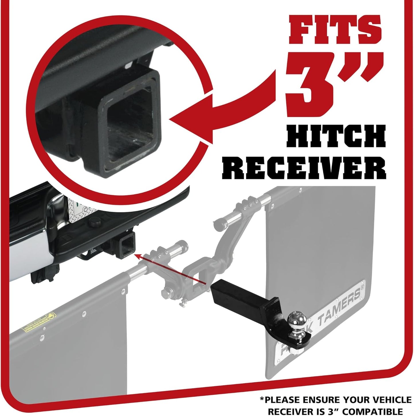 Rock Tamers 3" Hitch Mounted Removeable and Adjustable Official Mudflap System (Like New)