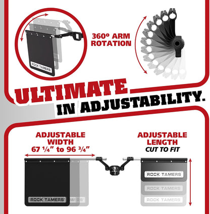 Rock Tamers 3" Hitch Mounted Removeable and Adjustable Official Mudflap System (Like New)