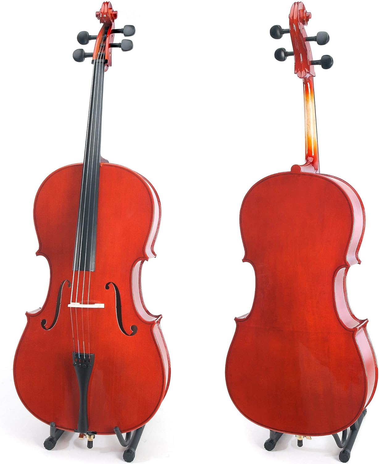 Cecilio CCO-100 4 String Cello with Hard & Soft Case, Stand, Bow, Rosin, Bridge (Like New, Damaged Retail Box)