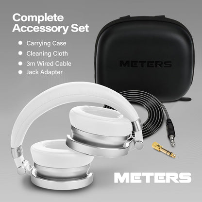 Meters Over-Ear Wireless Headphones w/ Noise Cancellation, 16 Hr Battery - White (Used)