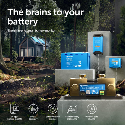 Victron Energy SHU050220050 SmartShunt Battery Monitor, 6.5V-70 Volts, 2000 amp (Used)